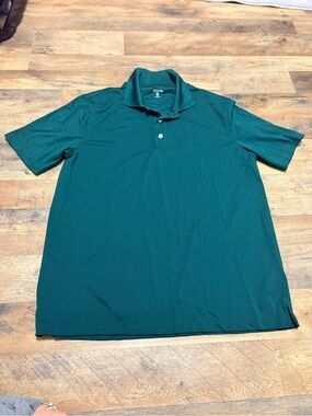Amazon Essentials Emerald Green Polo Shirt Mens Size M Regular Fit Short Sleeve
